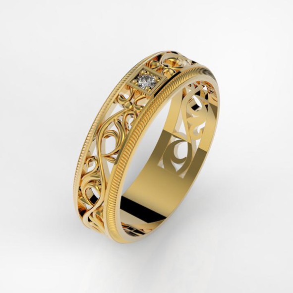 Wedding, ring in gold 15(47) / Yellow gold / 8 kt