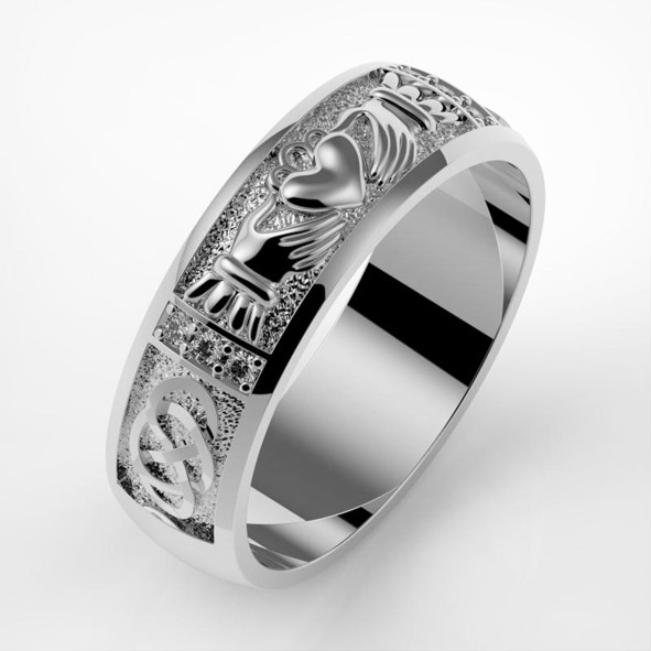 Wedding, ring in gold 20(63) / White gold / 14 kt