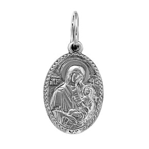 Серебряная икона, ладанка Божией Матери Казанская
