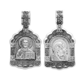 Russische Ikone von Jesus Christus und der Kasaner Gottesmutter