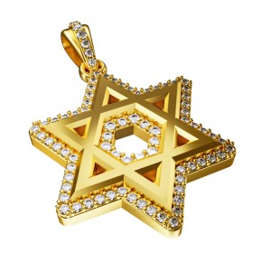 Gold Star of David Pendant