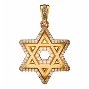 Gold Star of David Pendant