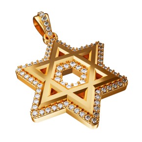 Gold Star of David Pendant