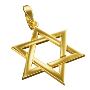 Gold Star of David Pendant