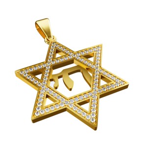 Gold Star of David Pendant