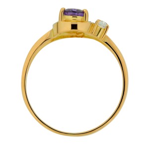 Ladies ring in red gold 585 with Amethyst 16,5(52)