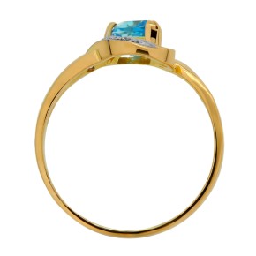 Ladies ring in red gold 585 with Topaz 16,5(52)
