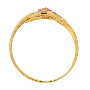 Золотое кольцо с камнями цирконий 19,5(61)