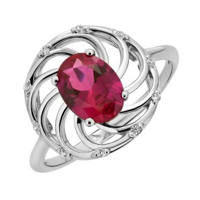 Gold women's ring with ruby