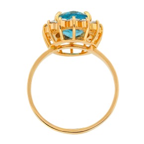 Gold women's ring with Topaz 17(53)