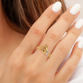 Damenring aus Gelbgold 333 Calla