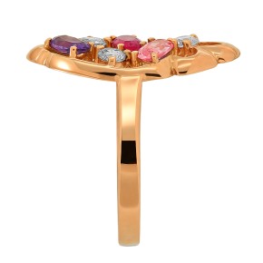 Damenring in Rotgold 585 mit Zirkonia