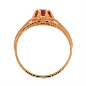 Ladies ring in red gold ruby 18,5(58)