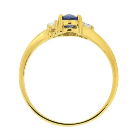 Женское кольцо с цирконием жёлтое золото 17(53)