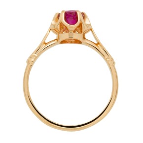 Кольцо с камнями из русского золота с рубином 18(57)