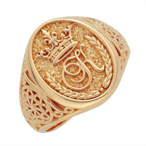 Initial ring made of gold
