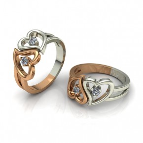 Heart ring with diamonds