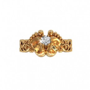 Golden ring Babyfoot with diamonds