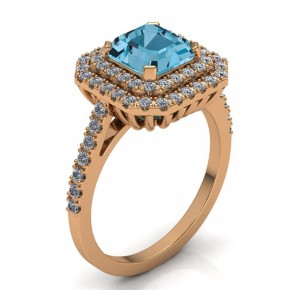 Ring with topaz and diamond