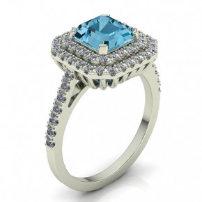 Ring with topaz and diamond