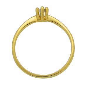 Кольцо из жёлтого золота 585 с бриллиантом