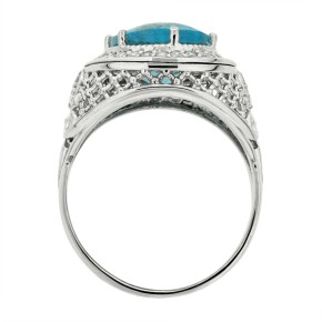 Ladies ring with topaz and zirconia in silver 19(60)