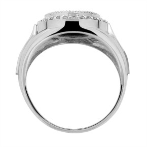 Ladies ring with onyx and zirconia in silver 19(60)