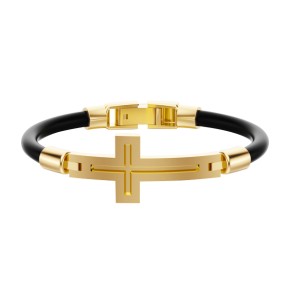 Kautschuk-Armband mit Goldelementen