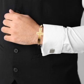 Kautschuk-Armband mit Goldelementen