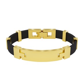 Rubber bracelet with gold elements