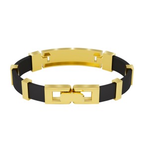 Rubber bracelet with gold elements