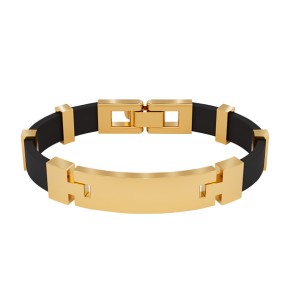 Rubber bracelet with gold elements