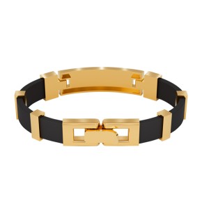 Rubber bracelet with gold elements