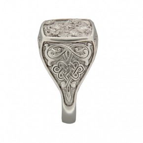 Мужское кольцо-печатка, серебро 925 Георгий Победоносец