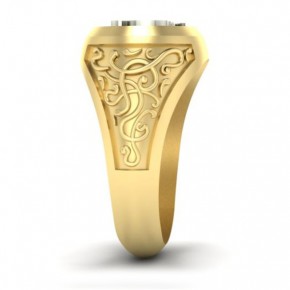 Men's ring in gold with initials