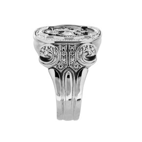 Мужское кольцо-печатка из серебра