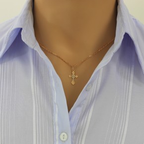 Kreuz Anhänger -orthodox- aus Rotgold