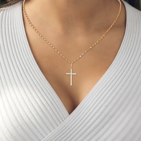 Kreuz Anhänger Gelbgold 333