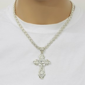 Orthodox cross with the Crucifixion of Christ Not blackened