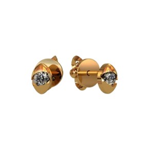 Gold earrings with zirconia