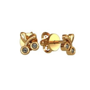 Gold earrings with zirconia