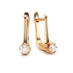 Women's earrings with diamonds