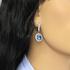 Silver earrings 925 with Alpinite stone