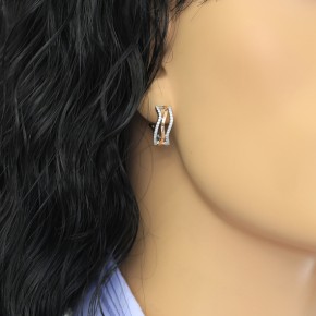 Silver earrings 925 with Zirconia