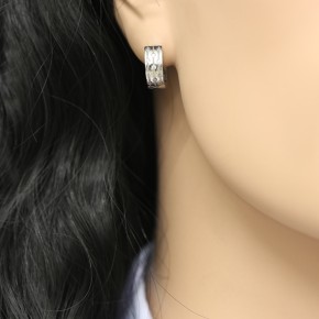 Серебряные Креолы с цирконием