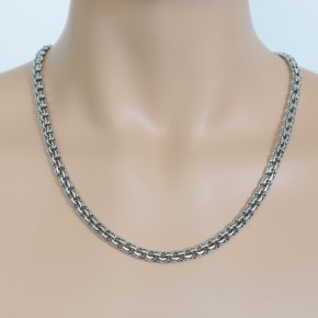 Garibaldikette, Halsketten aus Silber 65 cm / Geschwärzt